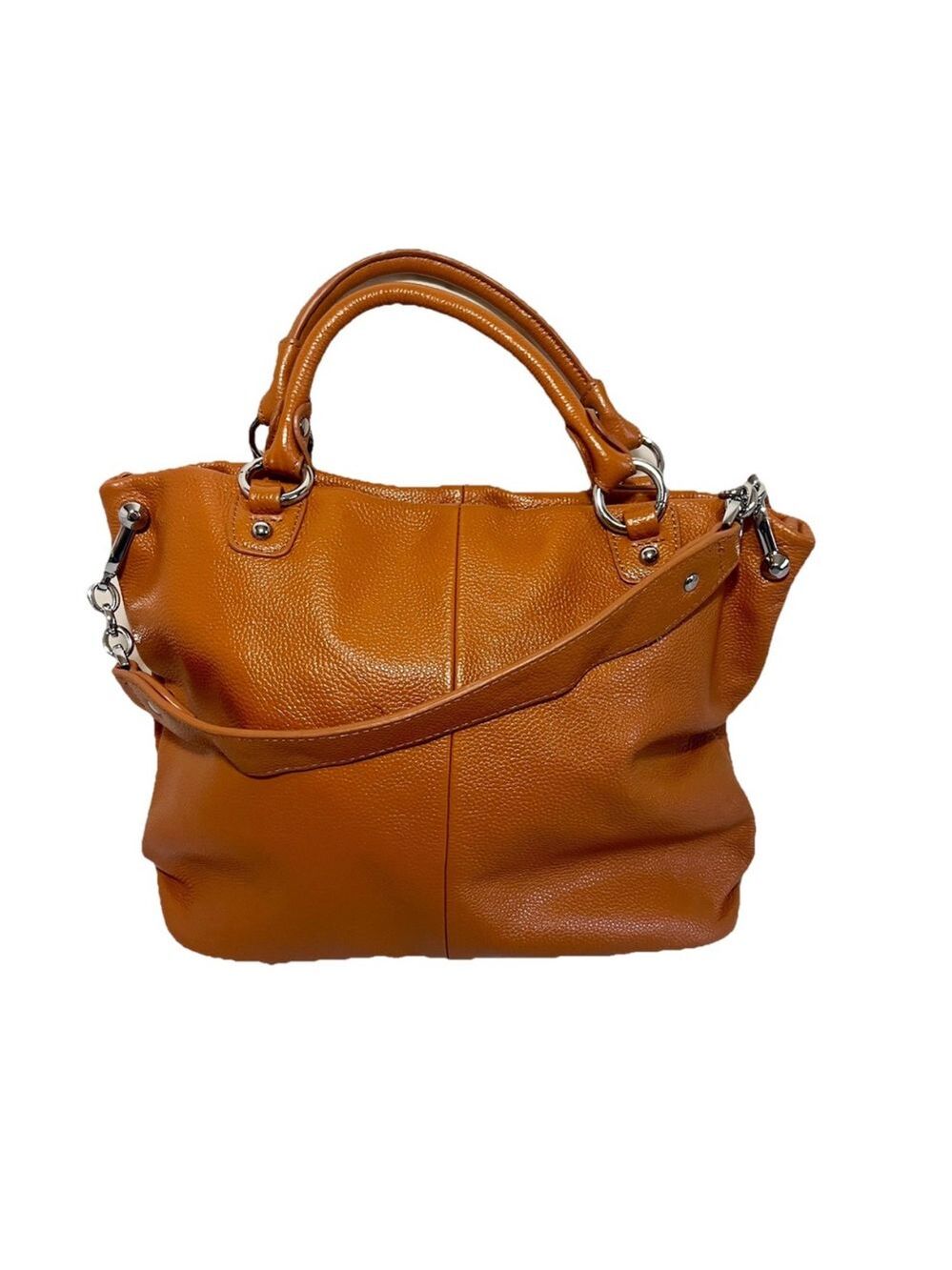 HESHE Brown Pebbled Leather Hobo Satchel Purse Tote Handbag Shoulder Bag